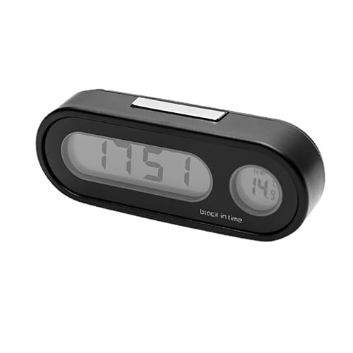 Ziyan Auto Mini Uhr Thermometer 2in1 LED Leuchtend Digitalanzeige Digitaluhr Fahrzeug Armaturenbrett Uhr für PKW Auto LKW KFZ