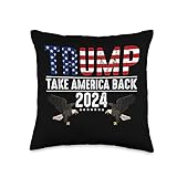 Trump America 2024 United States Presidential Trump 2024 America Presidential Campaign USA Election Day Throw Pillow, 16x16, Multicolor