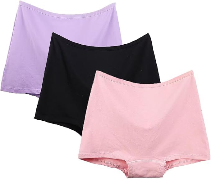 SunFlux® Women Cotton Boyshorts Underwear Panties Ladies Boxer Shorts Loose Sleepwear Bottoms Underpants Multicolored Pack of-3-image-39