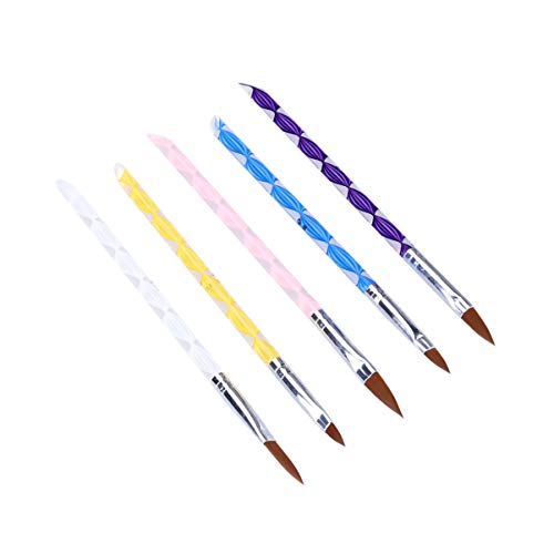 UEETEK Pack of 5 Acrylic Nail Art Carving Pen Brush No.12.10.8.6.4