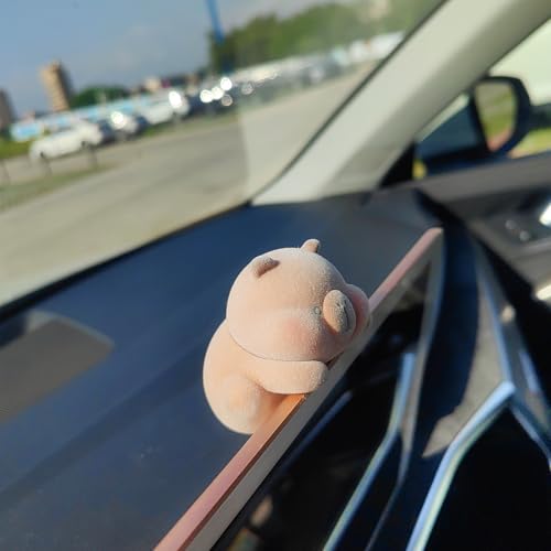 Image of Cute Furry Animal Rear View Mirror Accessories, Car Dashboard Decoration | Soft Texture, Car Interior Accessories, Ornament for Car Screen, Rearview Mirror or Computer Monitor