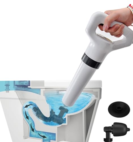 Desatascador de aire a presión alta para inodoro, desatascador de desagües, equipo manual neumático potente para limpieza de desagües con aire comprimido para cocina y baño miniatura 1