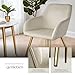 tectake® Esszimmerstuhl, Sessel bequem mit Armlehne, Polsterstuhl, Samtstoff Cocktailsessel, Loungesessel für Wohnzimmer, Esszimmer, Moderne Küchenstühle, Bürostuhl créme/Gold