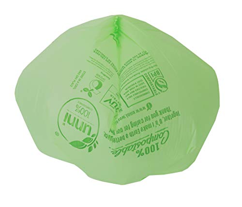 Unni 100% Compostable Bags, 2.6 Gallon, 9.84 Liter, 100 Count, Extra Thick 0.71 Mil, Samll Kitchen Food Scrap Waste Bags, Astm D6400, Us Bpi And Europe Ok Compost Home Certified, San Francisco #TOP3