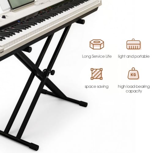 Image of The ONE Double-X Keyboard Stand, Pre-Assembled X-Style Keyboard Stand with Locking Straps & Quick Release Mechanism, Adjustable Piano Stand