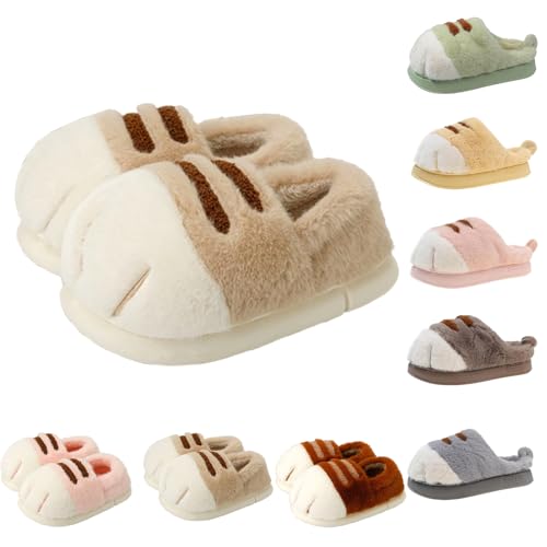 Cat Paw Slippers, Cat's Paw Slippers Winter Warm Furry Bedroom House Shoes, Funny Cat Paw Shoes for Indoor