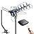 PBD Outdoor Digital HD TV Antenna 150 Miles Motorized 360 Degree Rotation with Mounting Pole and 40FT RG6 Coax Cable - UHF/VHF / 1080P / 4K Snap-On Installation