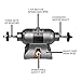 JET 8-Inch Industrial Buffer, 3600 RPM, 1 HP, 115V 1Ph (Model IBG-8SSB)