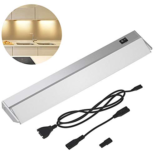 Bakaji Lampada Luce Sottopensile Cucina Lunghezza 60cm Barra 60 LED 10W Bianco Naturale 4000K Alta Luminosità 800LM Faretto Slim Sotto pensile per Mobili in Alluminio con Paralume Orientabile