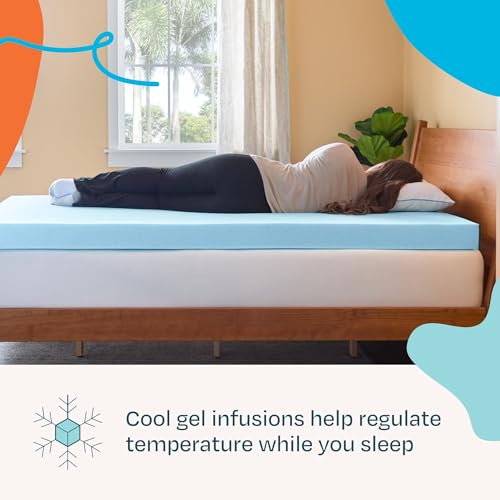 Image of Linenspa Memory Foam Mattress Topper, Full Size - 4 Inch Gel Infused Memory Foam - Plush Feel - Cooling and Pressure Relieving - CertiPUR Certified