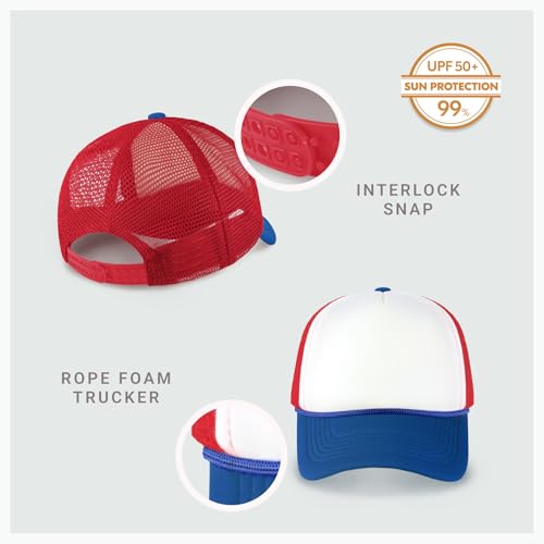 Image of CHOK.LIDS Classic Foam Trucker Hat Summer Mesh Rope Cap Solid Two Toned Blank Hat Mens Womens Adjustable Strap Light Weight