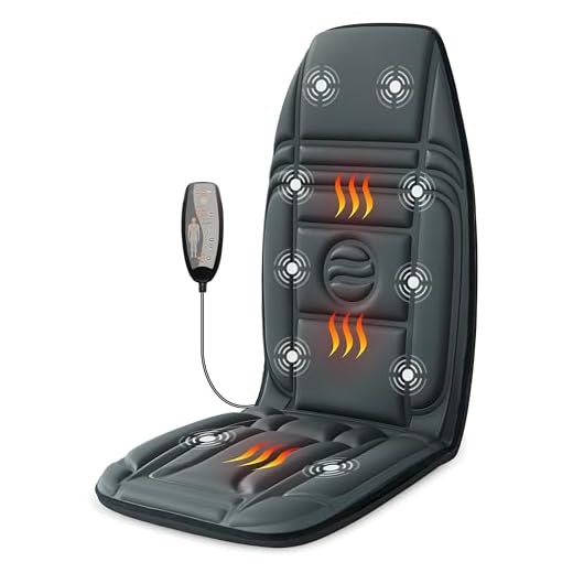 Vibration Back Massager with Heat, Massage Chair Pad with 10 Vibration Motors & 2 Heating Levels, Chair Massager for Recliner, Office Chair, Sofa, Gifts for Mom Dad Woman Man