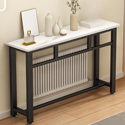 SXKLLYX Balda Radiador, Estante Radiador, Cubreradiador con Marco de Metal, Mesa Auxiliar Decorativa, Capacidad de Carga de 30 Kg para Sala de Estar y Pasillo(Black,80 * 20 * 75cm/31 * 8 * 30in)