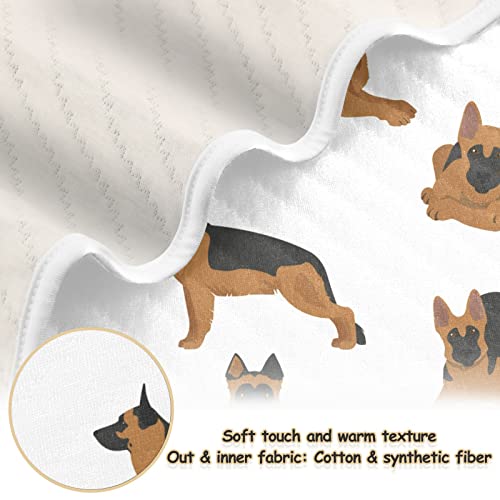 Image of Swaddle Blanket German Shepherd Dogs Cotton Blanket for Infants, Receiving Blanket, Lightweight Soft Swaddling Blanket for Crib, Stroller, Nursery Blankets, 30x40 in