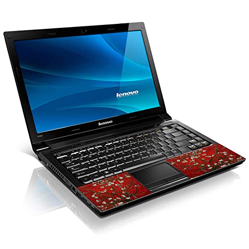 Image of LSS 17 17.3 Inches Laptop Notebook Skin Sticker with 2 Wrist Pads - Reusable Cover Protector Vinyl Sticker Cover Decal Fits 17 inch - 19 inch HP Asus Acer Samsung - Red Almond Trees Pattern