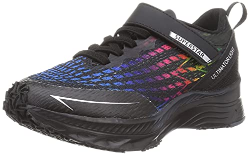 [スーパースター] スニーカー 運動靴 幅広 超軽量 男の子 女の子 19~25cm 0.5cm有 キッズ SS J1054 レインボー 24.0 cm 3E