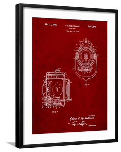 ART.COM Wall Art Print Vintage Movie Set Light Patent on