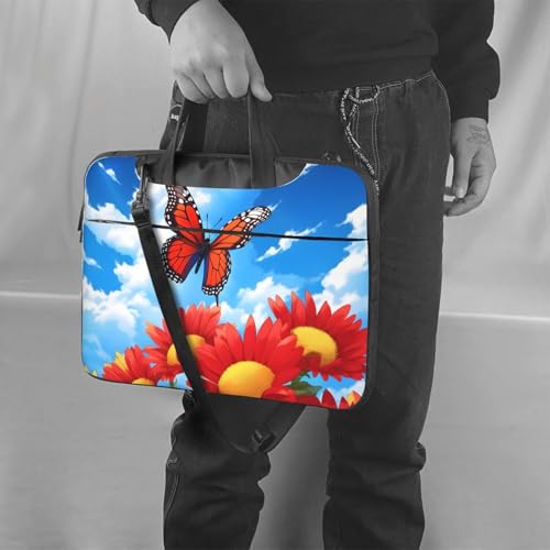 Maletín para portátil 15.6 pulgadas impermeable rojo floral miniatura 2