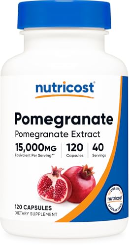Nutricost Pomegranate Extract 120 Capsules for 40 Servings Per Bottle - Vegan, GMO Free and Gluten Free