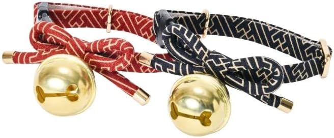 Kimono Cat/Kitten Collar｜Sayagata -紗綾の鈴- (Japanese Traditional Patterns)｜Japanese Product｜Cat Amo.k｜Red/Blue (red, M)