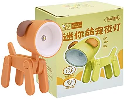 Usper Mini LED Desk Lamp Cute Small Phone Holder, Dog Dinosaur Deer Rabbit Shape Night Light Adjustable Phone Stand, Portable Foldable Reading Table Night Lamp Cartoon Pet for Kids Students