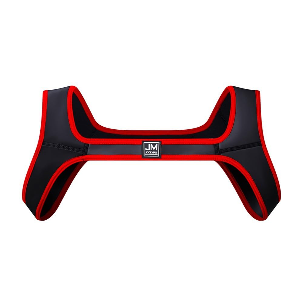 JOCKMAIL Men’s Neoprene Shoulder Support Harness Breathable Compression Chest Strap for Gym Training & Workout (red, S-M)