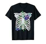 Vegano interior costillas con flores cuerpo - jardín verde esqueleto Camiseta