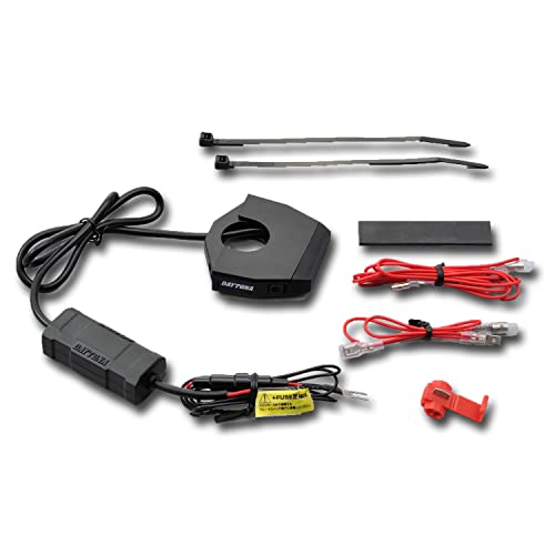 DAYTONA Motorcycle USB Charger Slim Type (2 Port) - Handlebar Clamp, Water Resistant Cover, Fast Charging 5V/2.4A Output, Fits 7/8