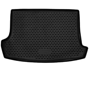 OMAC Kofferbakmat, geschikt voor VW T-ROC 2017-2021, 3D-pasvorm, hoge rand, antislipmat, TPE-mat, kofferbakmat, all-weather zwart