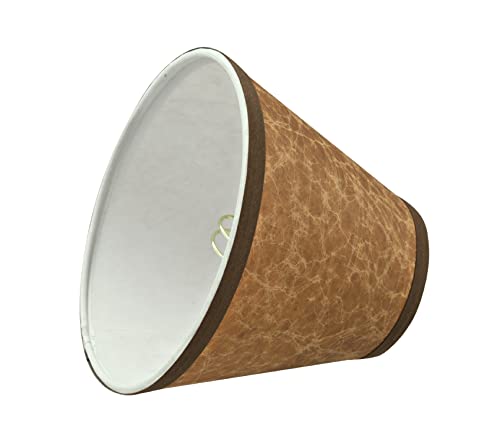 Image of Aspen Creative 32117-5A Small Hardback Empire Shape Chandelier Clip-On Lamp Shade Set (5 Pack), Transitional Design in Dark Brown, 6 inch bottom width (3 inch x 6 inch x 5 inch)
