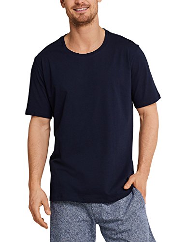 Preisvergleich Produktbild Schiesser Herren Mix & Relax T-Shirt Rundhals Schlafanzugoberteil, Blau (Dunkelblau 803), 52