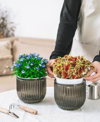 image for Melphoe 2 Pack Self Watering Hanging Planters Indoor Flower Pots, 6.5 