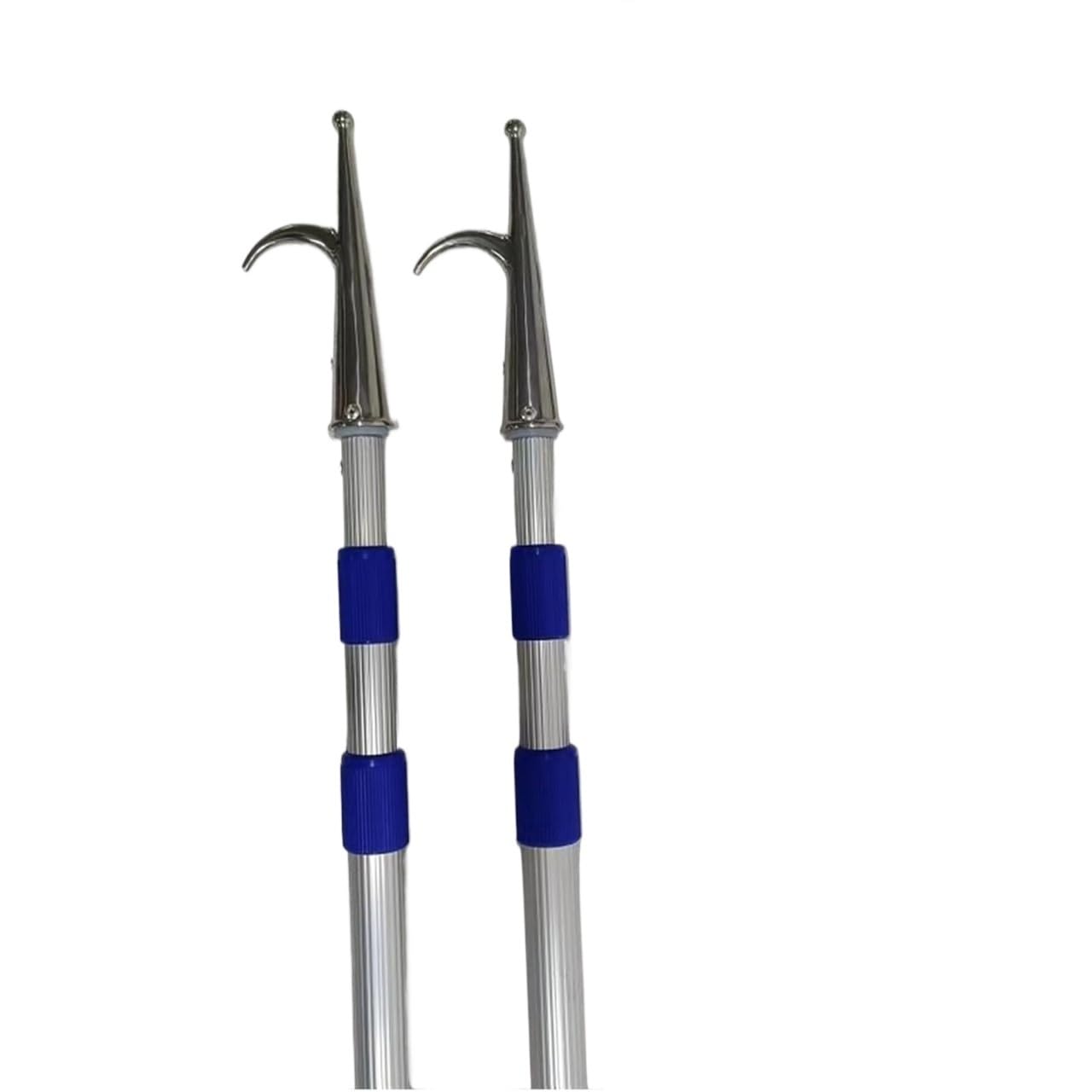 Telescoping Aluminum Boat Hook with 316 Stainless Steel Hook - Extendable Docking Pole for Boating, Water(2Setx6.5ft)