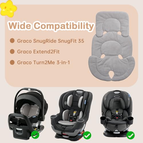 Image of Infant Insert Compatible with Graco Snugride 35 - Car Seat Insert Cushion Pad, Replacement Infant Car Seat Insert for Graco, Soft Pillow, Double-Side Use