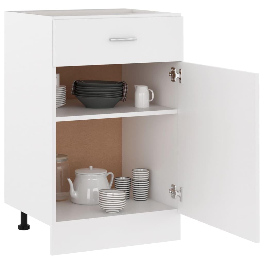 vidaXL Mobile da cucina in truciolato, 50 x 46 x 81,5 cm, colore: Bianco