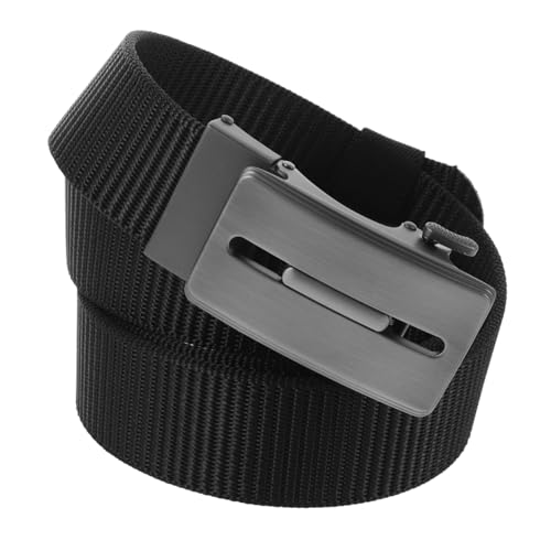 Automatic Nylon Ratchet Belt for Men No Adjustable Belt with Buckle for Business and Casual Wear Durable Web Strap for Comfort