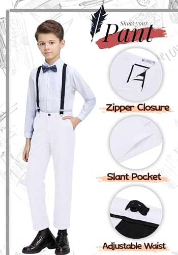 Image of YuanLu Boys Suit Dress Clothes Ring Bearer Outfit Homecoming Dresses Boy Vest and Pants Set for Kids Wedding Tuxedo Suits