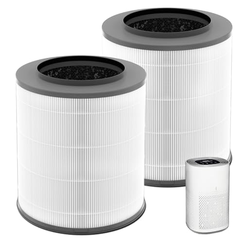 Image of 2 Pack 12030 & 11030 Replacement Filter, 1000 Sq. Ft. Capacity, Fit for Clorox Medium Room 11030 & 11031 Air Cleaner, Part #12030, 3-Stage Filtration, H13 True HEPA, Activated Carbon Filter