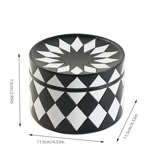 Joyero a cuadros de 11,5 cm de diseño elegante para tocador 5