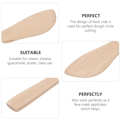 Image of DOITOOL 20Pcs Wooden Butter Knife, 5.9 Inch Jelly Cheese Spreaders Bread Sandwich Jam Spreaders Mini Wooden Spatulas Dip Spreading Knives for Home Kitchen Restaurant