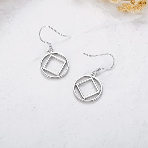Sobriety Gift 925 Sterling Silver Alcoholics/Narcotics Anonymous Earrings AA/NA Recovery Symbol Sobriety Alcoholics/Narcotics Anonymous Gifts for Women Men2