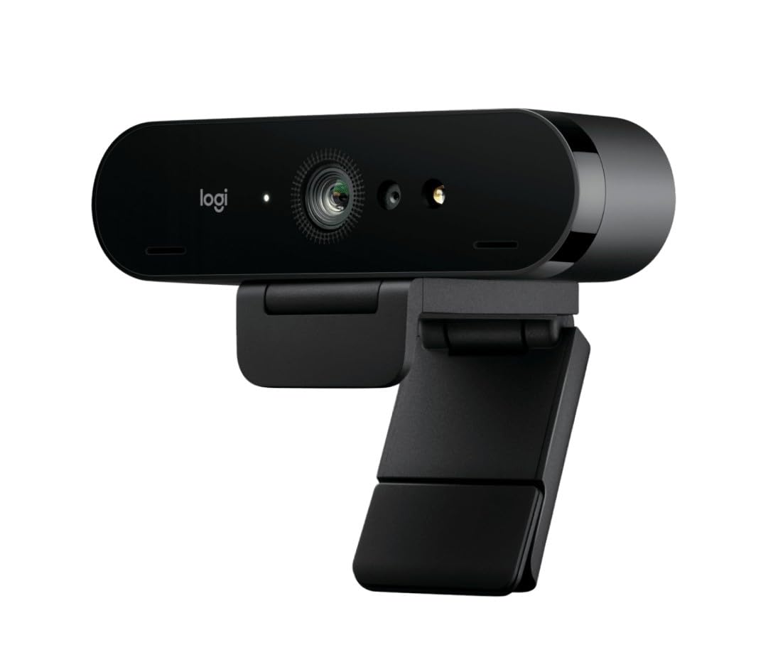 Logitech Brio 4K Webcam, Video Calling, Noise Cancelling Microphone, Automatic HD Exposure Compensation, Microsoft Teams, Zoom, Google Voice, Google Meet, PC/Mac/Notebook/Macbook - Graphite