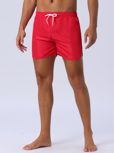 Men's Casual Lightweight Solid Color Elastic Waist Drawstring Summer Beach Board Shorts2
