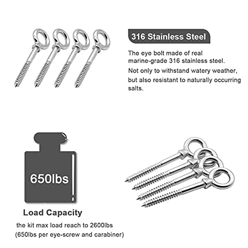 Abimars FUZE-MLSGG-4 Eye Bolts By Load Capacity 650Lbs, 4Pcs M8 316 Stainless Steel Eye Hooks Screw In Heavy Duty thumb #5