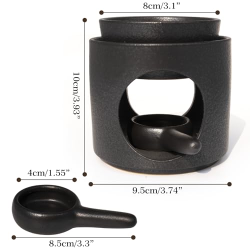 | Wax Burner | Tealight Warmer Ceramic | Wax Melt Candle Melter| Duftlampe | Scented Oil Diffuser with Tealight | Size H*11cm ø10cm with Removable Bowl & Tealight Holder | Matt Painting - Image 4