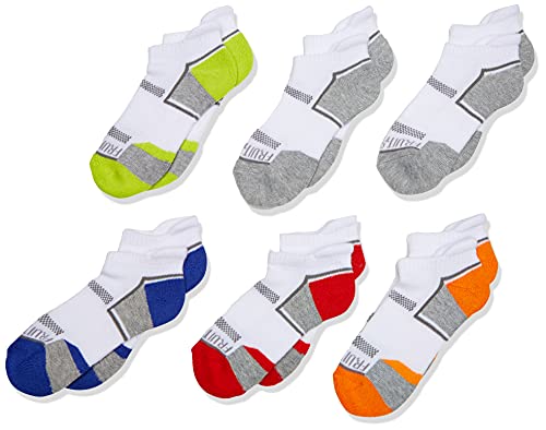 Fruit of the Loom Boys' Everyday Active Cushioned Low Cut Tab Socks 6 Pair