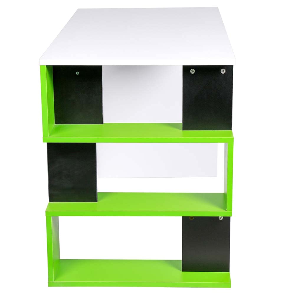BAKAJI Scrivania con Libreria 3 Ripiani Tavolo da Lavoro Porta Pc Computer Struttura e Piano in Legno MDF Arredamento Casa Ufficio Cameretta Design Moderno Dimensioni 120 x 60 x 75 cm (Verde)