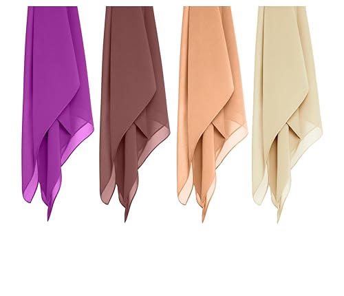 Image of Premium Georgette Hijab for Girls & Women | Lightweight and Breathable | Combo Pack of 4 | 180 cm x 70 cm