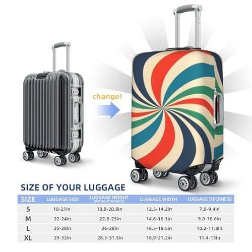 Vintage Abstract Swirling Elastic Travel Luggage Covers Dustproof Scratch-Resistant Suitcase Protector Fit 22-24 Inch4