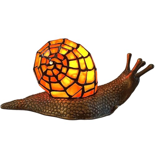 Lámpara de mesa vitral Tiffany Bieye caracol de tierra regalo original para casa